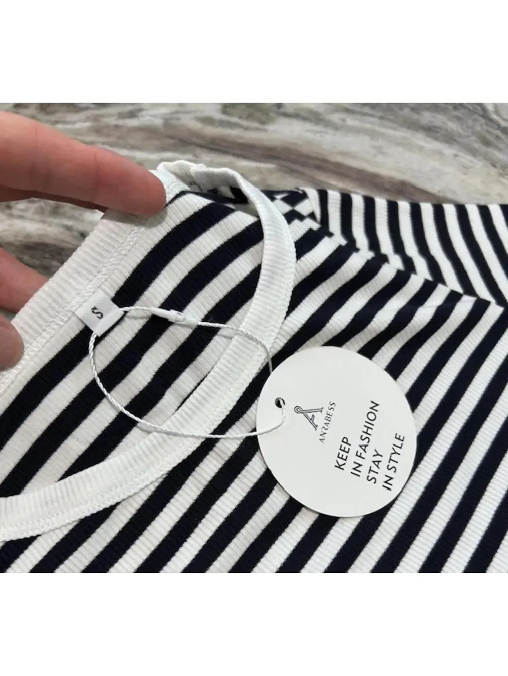 NWT Anrabess Soft Striped Long Sleeve Top 🖤 Size Small - Picture 4 of 7